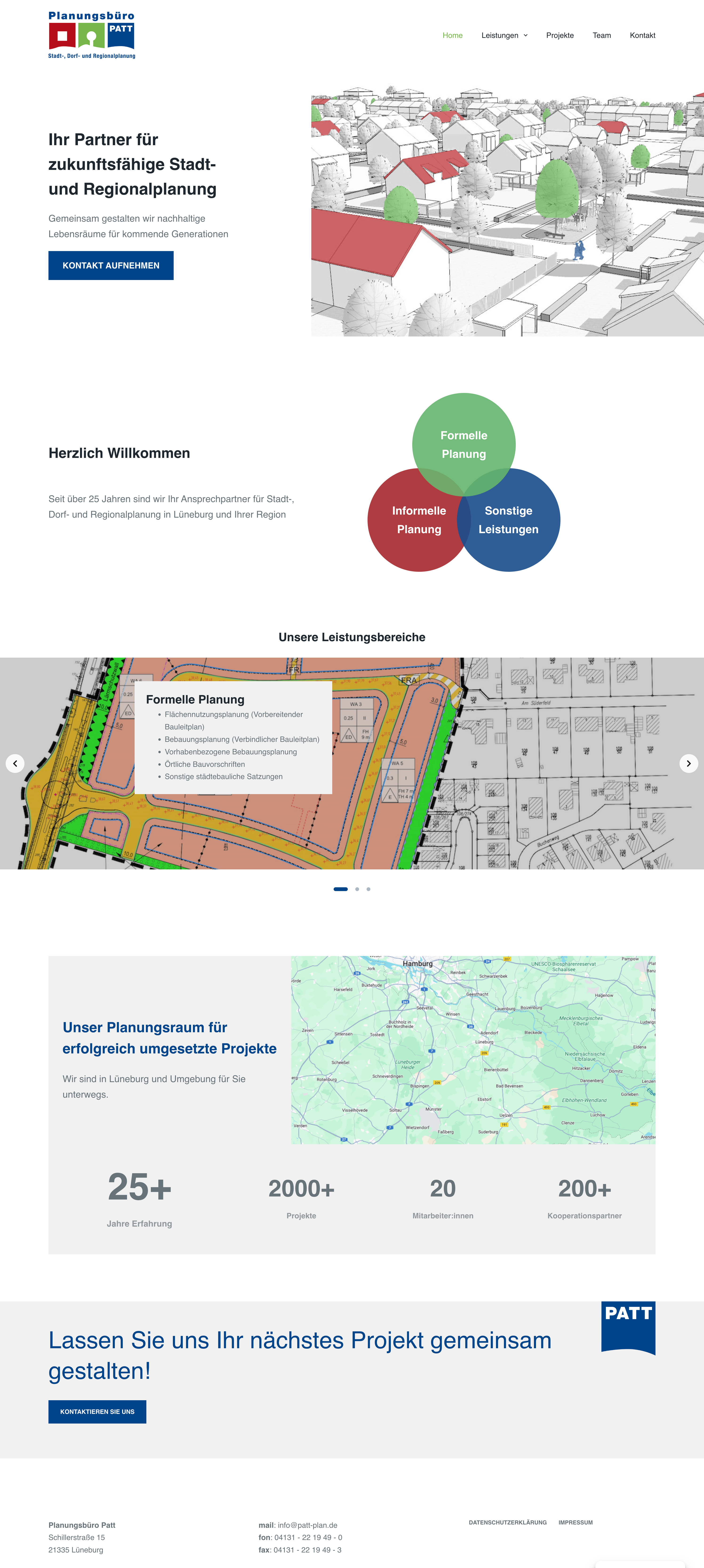 Planungsbüro PATT Website Overview